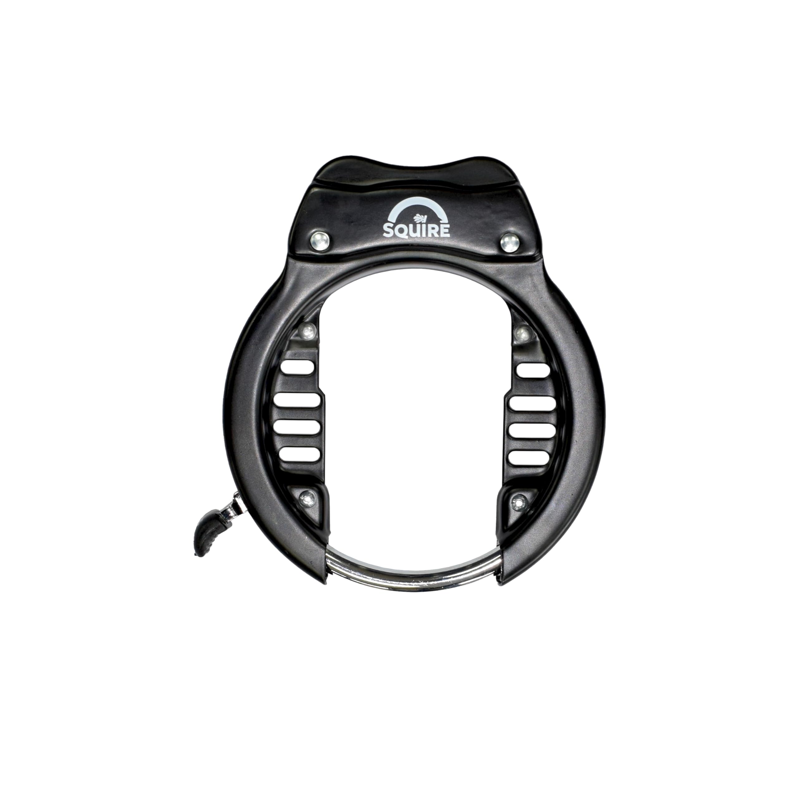 Squire Framelok™ Bolt-On Frame Lock for Bicycles & E-Bikes 9mm Steel Shackle, Ergonomic Locking Lever, Steel Body, Includes 2 Keys, Key Retaining Cylinder, Plug-in Chain Sold Separately