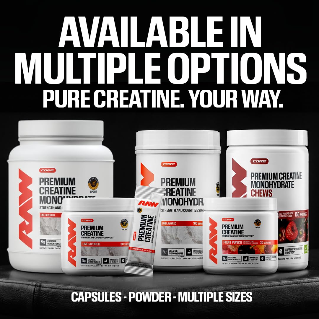 RAW Nutrition Creatine Monohydrate Powder, Unflavored, 100 Servings — Amazon image 5