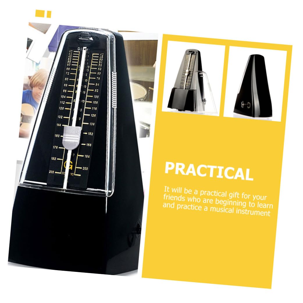 BESPORTBLE Métronome Mécanique avec Clip pour Partition Design Classique en ABS et Métal pour Apprendre et Pratiquer le Rythme Noir Couleur Aléatoire pour Guitare et Piano
