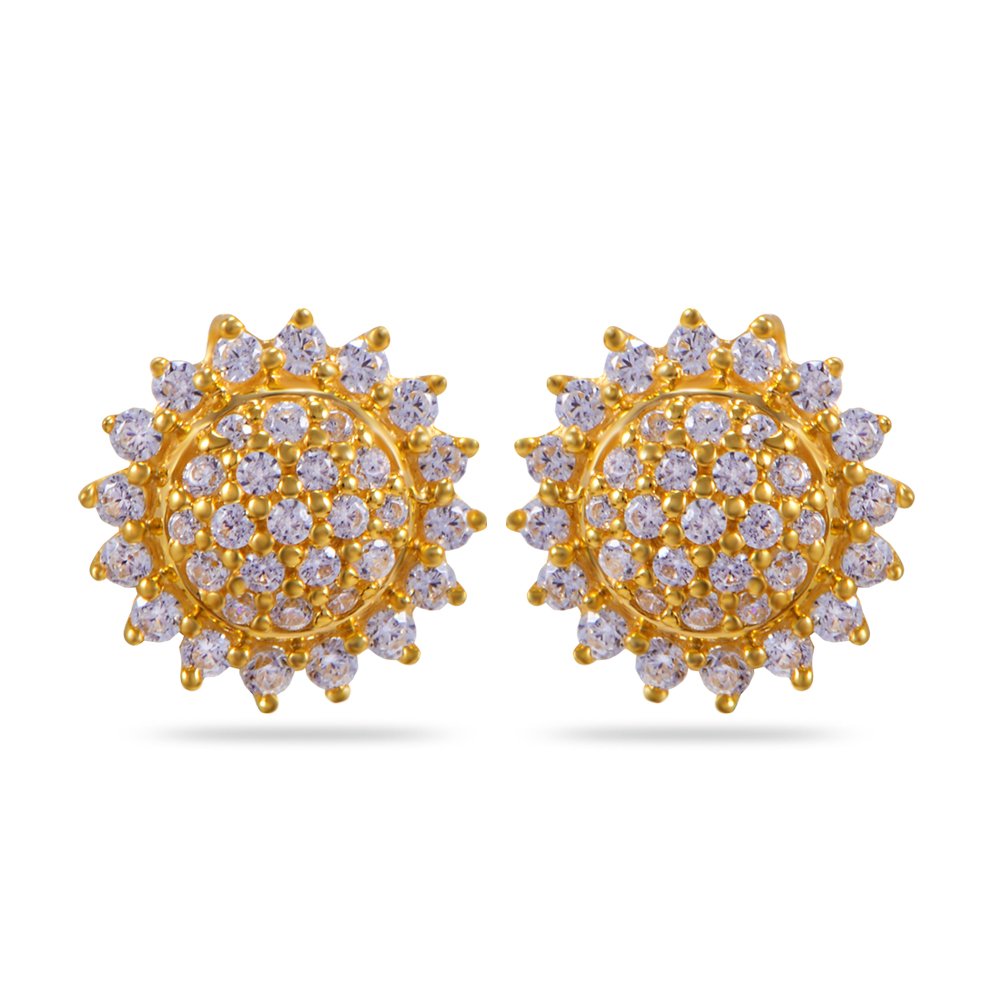 Impress Collection 22k Yellow Gold Stud Earrings for Women-image-34
