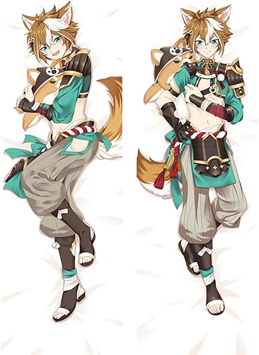 Dakimakura Genshin Impact Cosplay Inazuma Gorou Anime Pillow Anime Pillowcase Hugging Body Pillow Cover Peachskin Customize