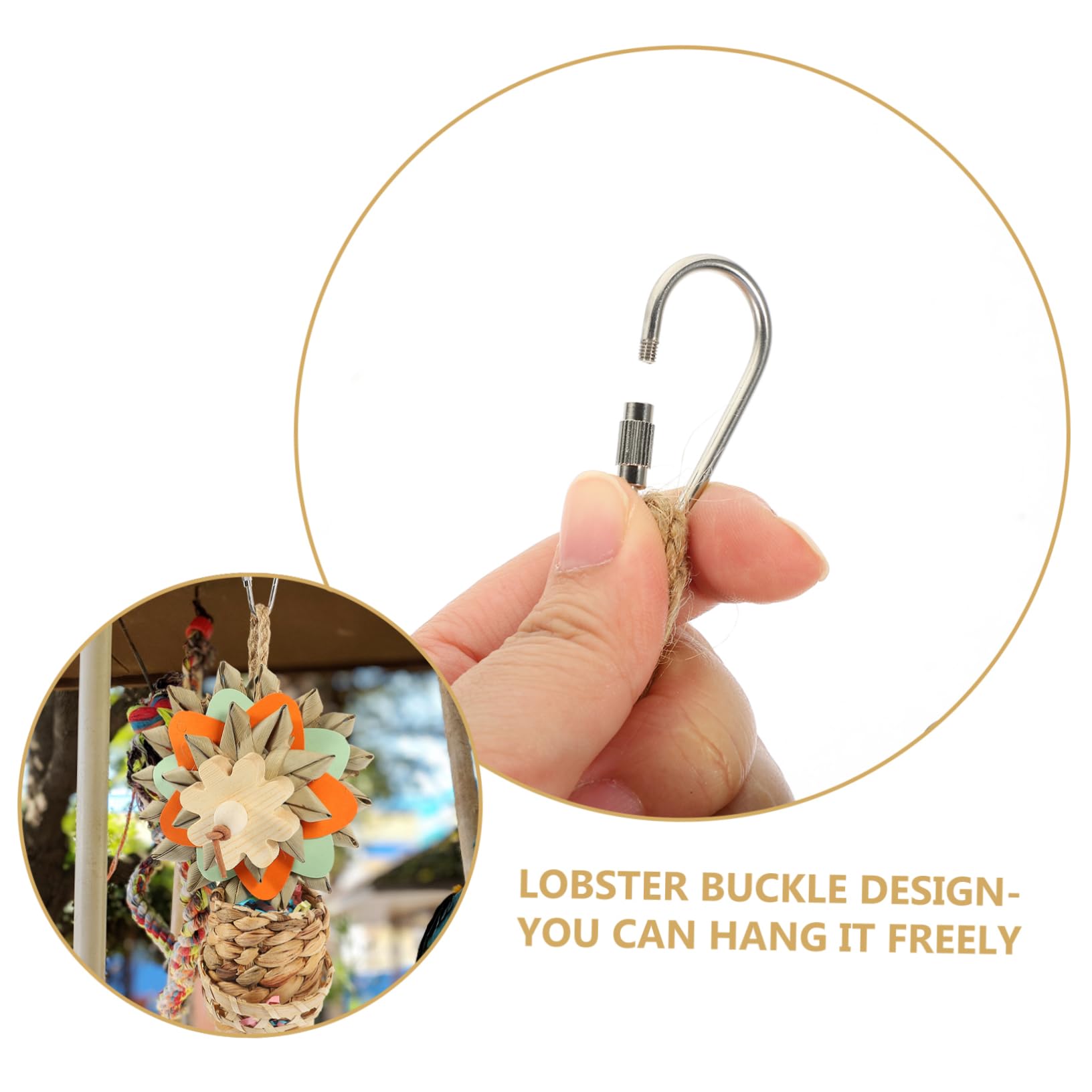 BESPORTBLE 4stücke Funny Bird Toy Für Papageien Handgefertigtes Kauspielzeug Aus Naturmaterialien Zum Spielen Und Entspannen Für Vogelarten Mit Bunten Palmblatt-Elementen Sicher Und