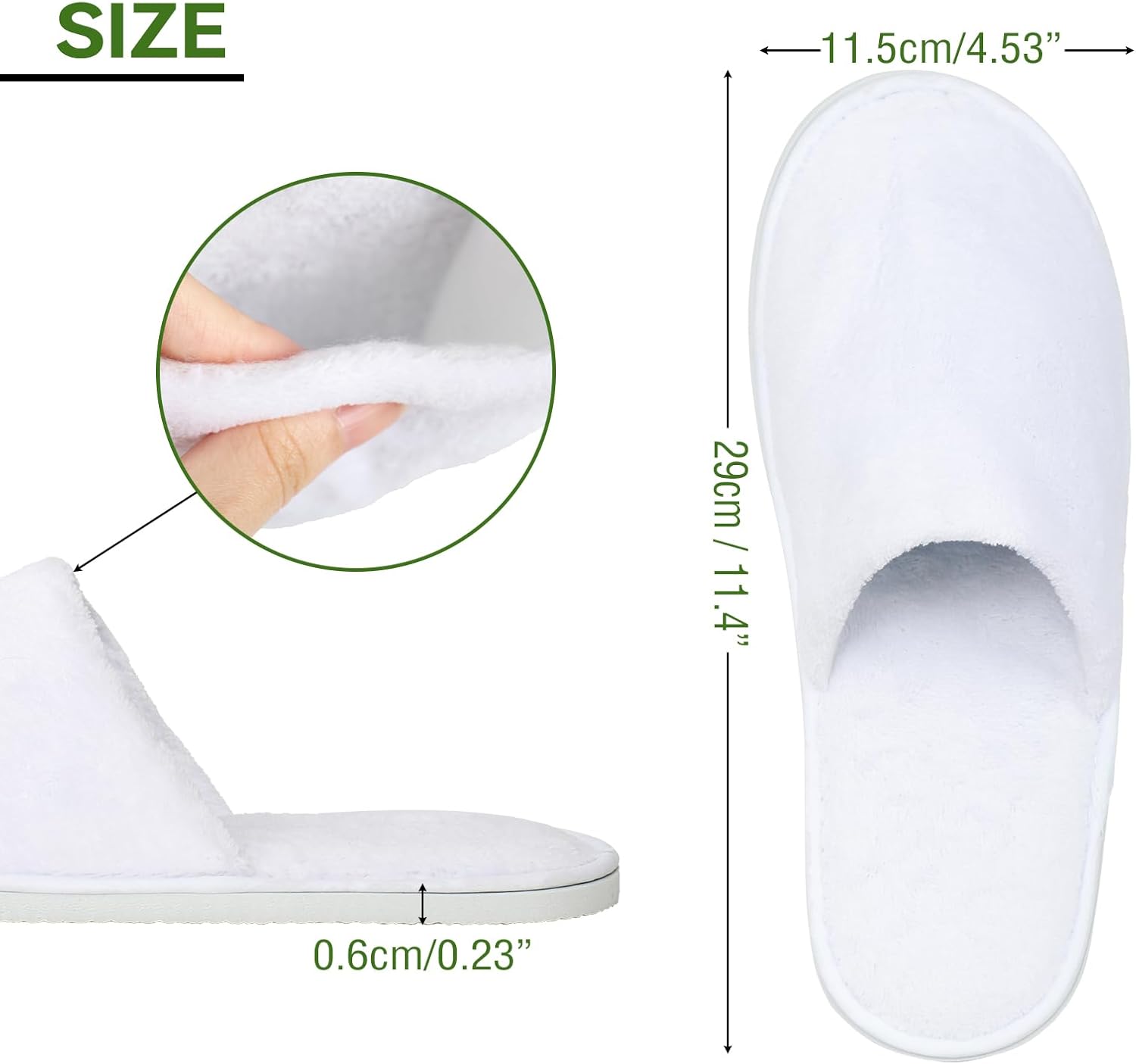 10 Pairs Guest Disposable Slippers, SPA Cotton Slippers, Hotel Bath Slippers Disposable, Travel Bulk Guest House Slippers for Shoeless Home, Travel, Hotel, Indoor (One Size, Unisex) - Image 2