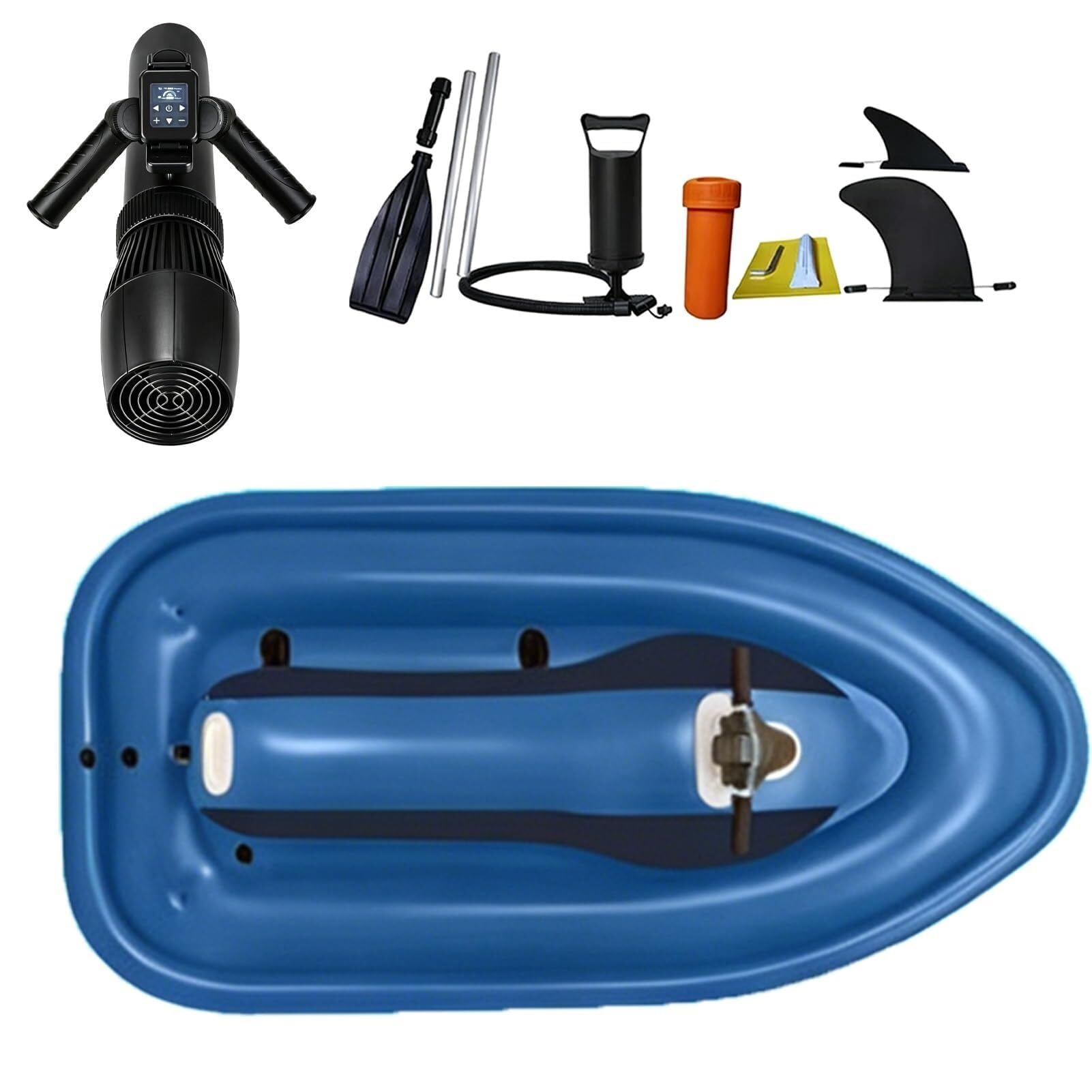 Lancha Jet Inflable for 2 Personas con Motor sin escobillas de 500 W/700 W, Scooter acuático Plegable de 330 LB for Adultos, Lago y Piscina