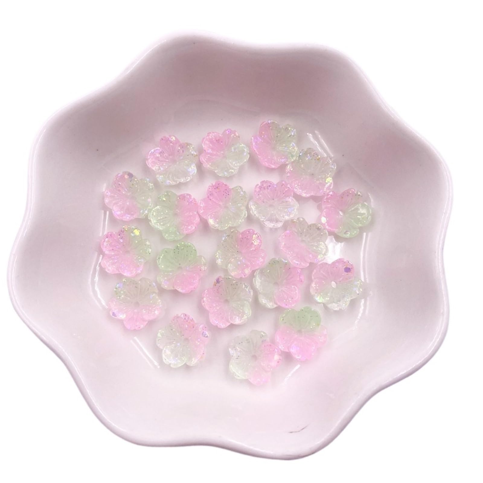Wtaxbh Color6 Iron On Patches 200Pcs 10Mm Colorful 3D Flower Nail Art Flatback Rhinestone 1 Hole Bead Scrapbook Wedding Applique Diy Manicure Accessories Decor(Color6)