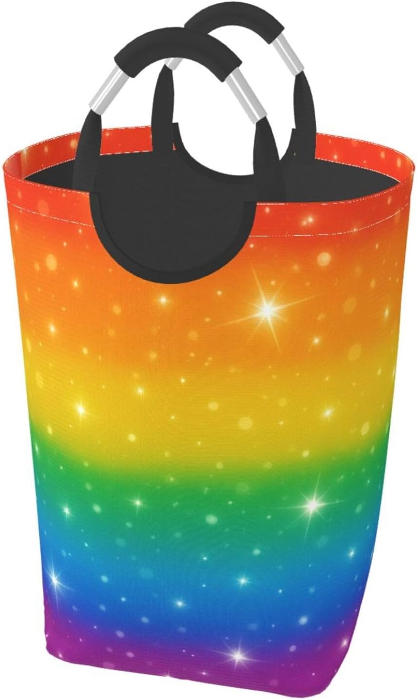 50l Laundry Basket Fantasy Lgbt Rainbow Waterproof Laundry Hamper Foldable Clothes Laundry Bag With Handles