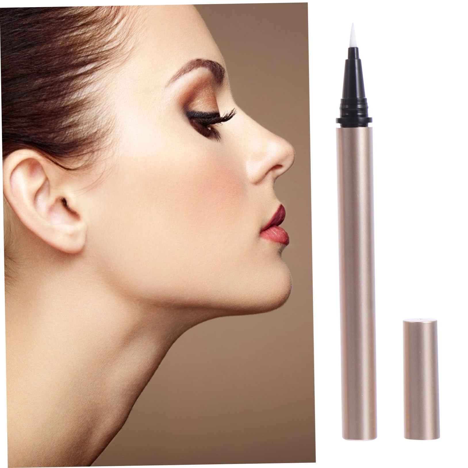 Set da 5 Tubetti Vuoti per Eyeliner 1ml in Plastica Color Oro Ricaricabili e Leggeri per Rivenditori di Cosmetici