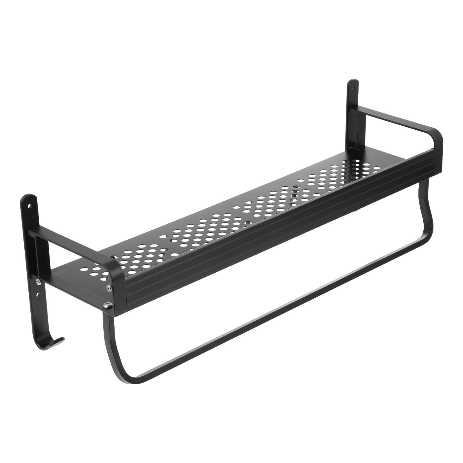 1juego Estantería para Ducha sin Taladro Estante Adhesivo para Baño Organizador de Aluminio Espacial Negro de Soporte Montado Pared para Cepillos y Accesorios Ahorro de Espacio