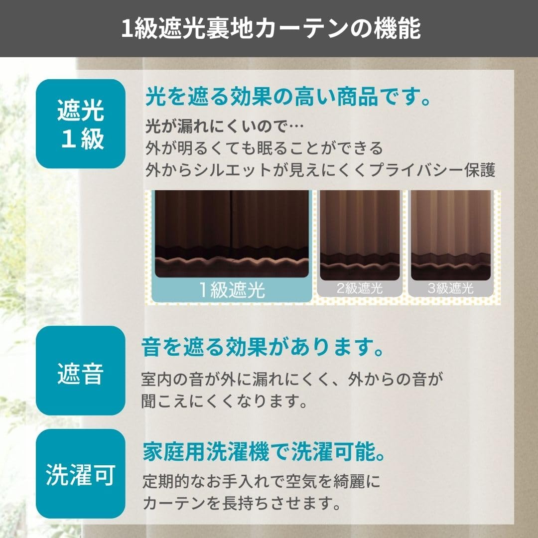 Amazon.co.jp: ユニベール カーテン裏地用 後付け カーテン 1級遮光