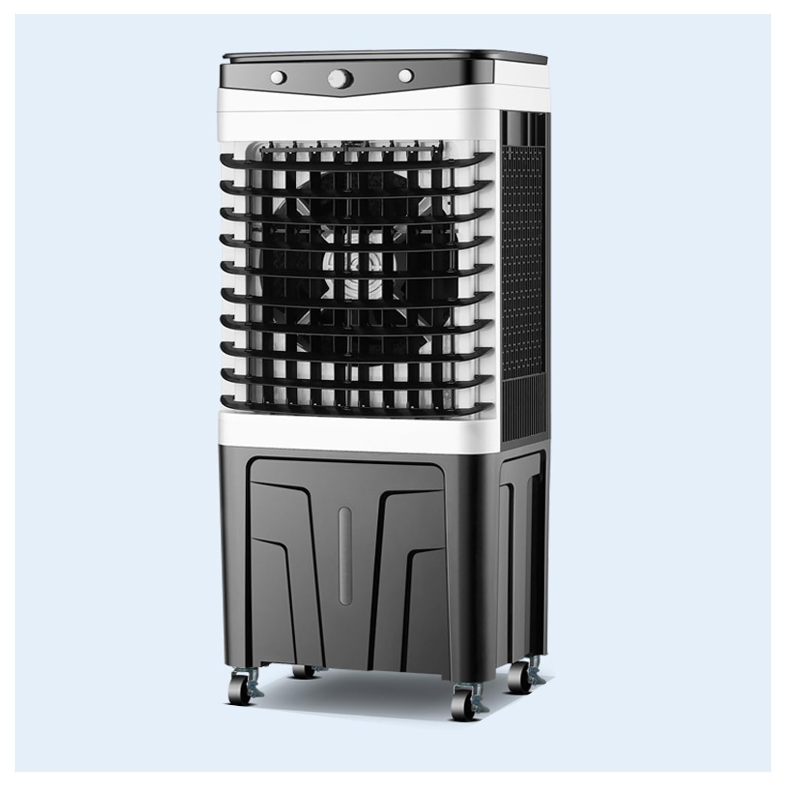 Climatiseur portable, rafraîchisseur d'air par évaporation avec minuterie 7,5 h, trois vitesses de ventilation réglables, petit climatiseur, idéal pour garage, usine, supermarché, domicile (Couleur :