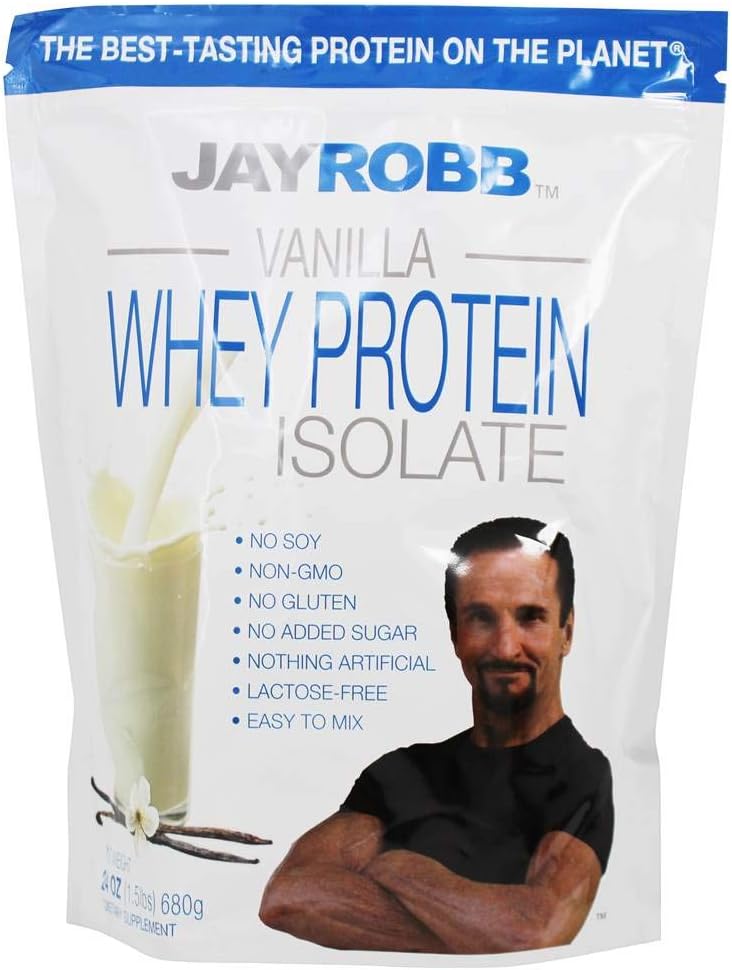 Jay Robb Whey Protein Isolate Powder Vanilla 1.5 lbs