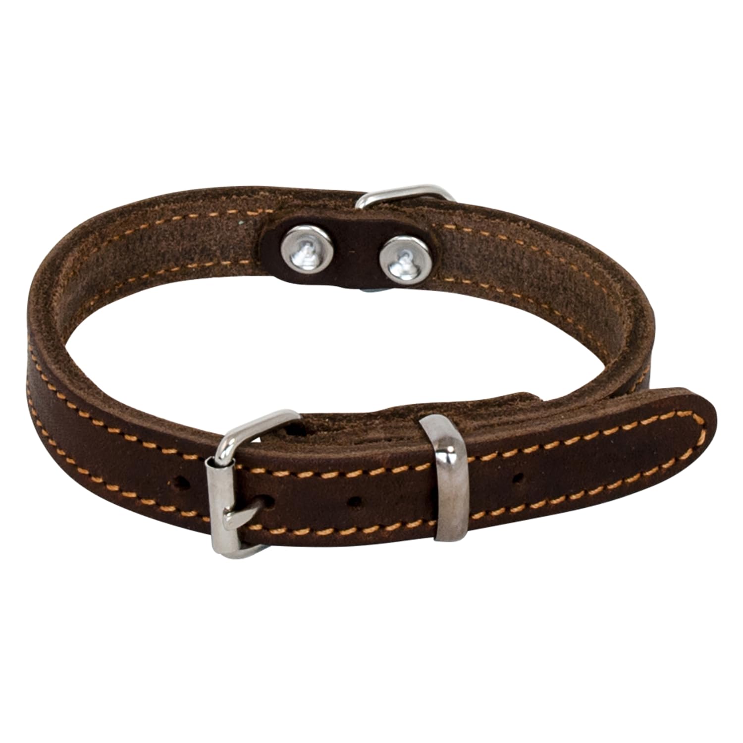 JACK AND VANILLA, Dog Collar, Fat Leather, Brown, Size 20 mm x 50 cm