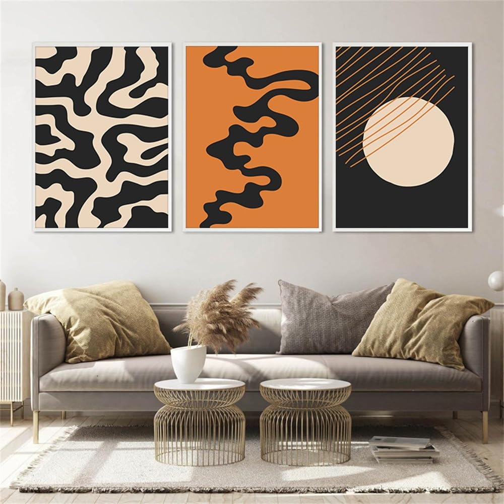 Set of 3-Abstract Simple Art Modern Wall Decor Painting Poster Modern Irregular Circle Canvas Print Painting Aesthetic Living Room Office Decor-40 * 60cm (No Frame)