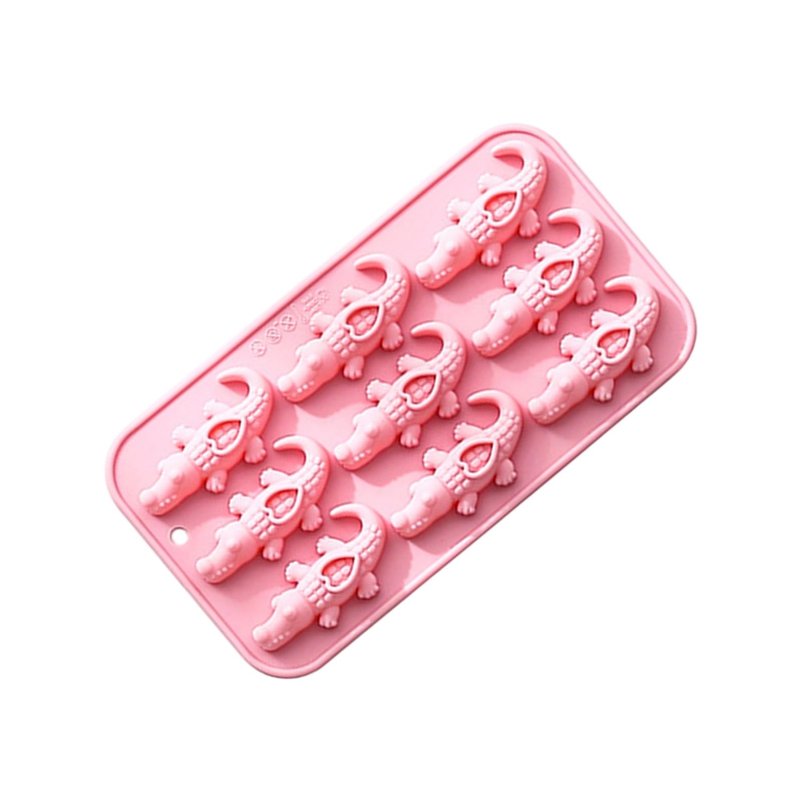 Nucelit 9 Cavity Alligators Shaped Flexible Silicone Baking Mold for Candy Making Animal Themed Dessert Silicone Cake Molds