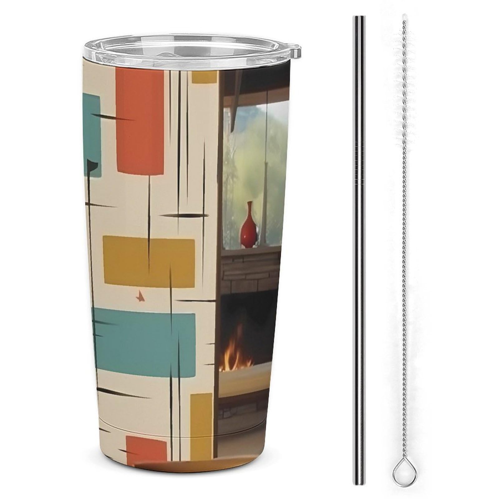 Tasse à café de voyage 591ml au design moderne du milieu du siècle pour le bureau