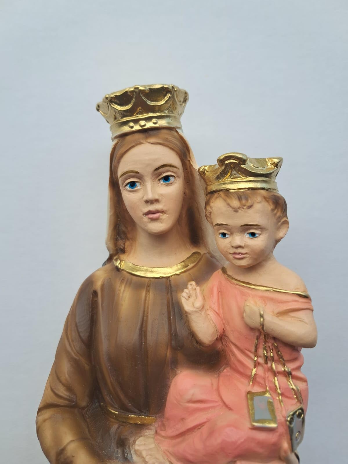 Generico Statua della Madonna del Carmine cm 30 (11,81 inches) in resina decorata a mano di produzione artigianale italiana per interni ed esterni