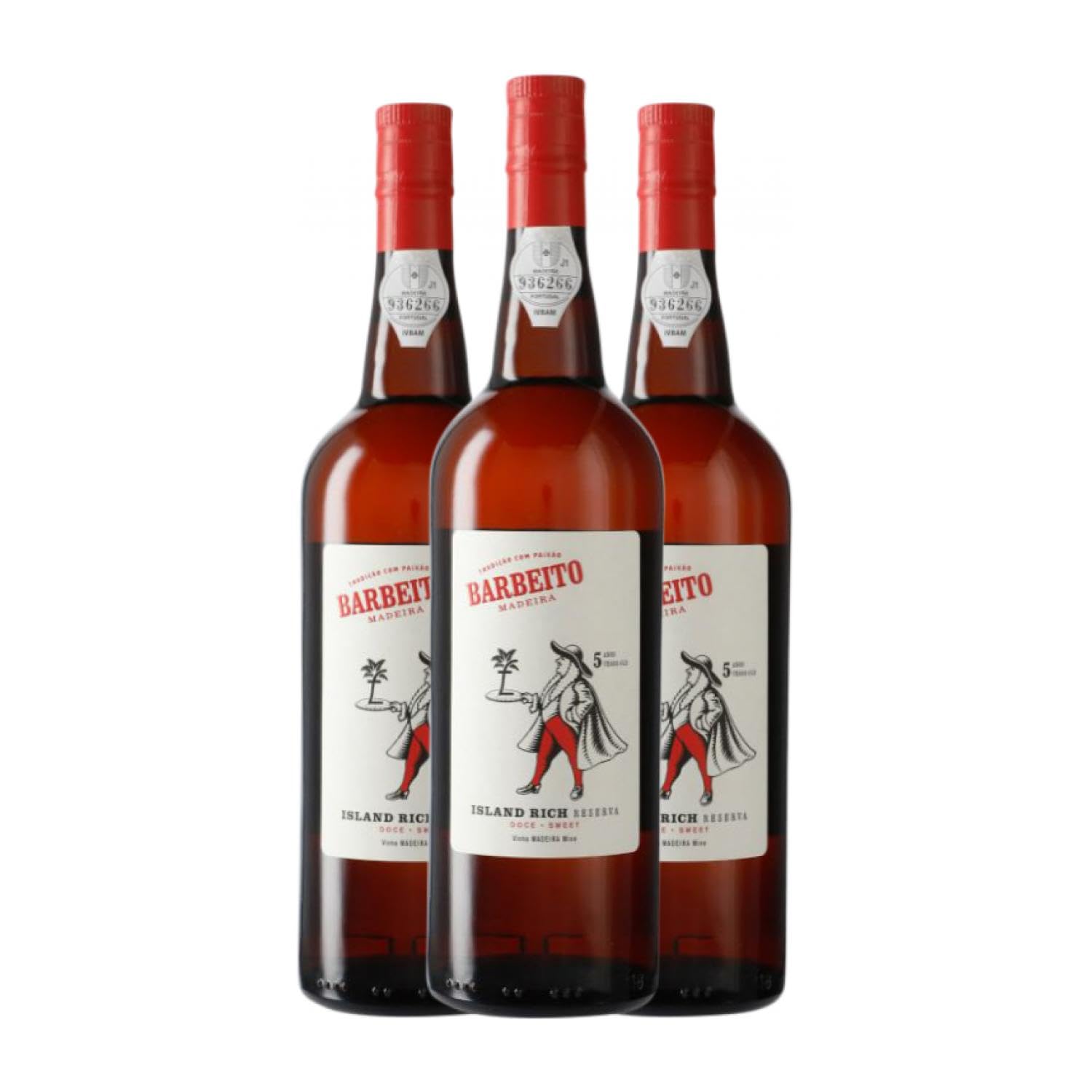 Barbeito Island Rich Sweet Tinta Negra Madeira Reserve 5 Jahre 75 cl Süßer Wein (Karton mit 3 Flaschen von 75 cl)