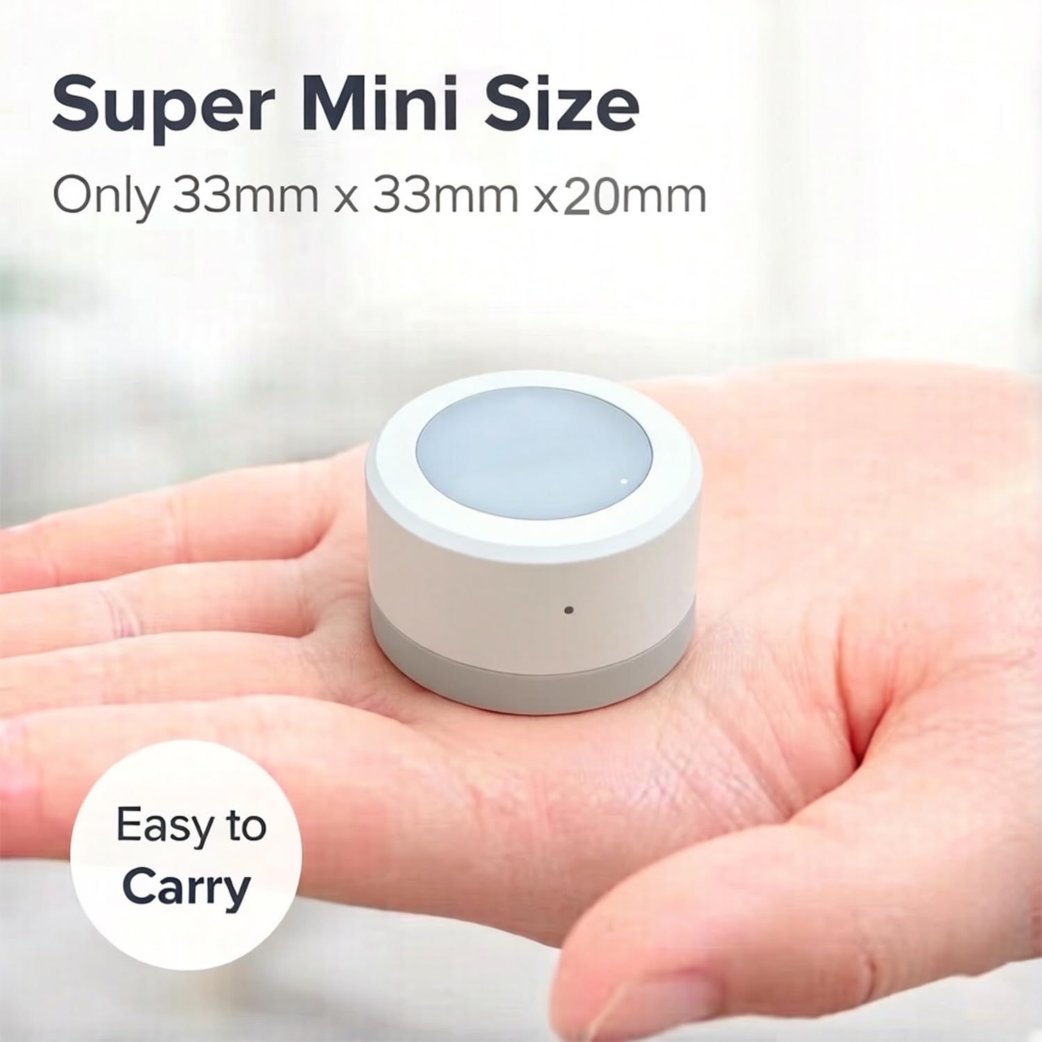 Haozee ZigBee Lichtsensor, ZigBee-Beleuchtungsstärkesensor | 0–157.000 Lux,CR2450-Batterie , Mini-Größe 33 × 33 × 20 mm, kompatibel mit Home Assistant Zigbee2mqtt