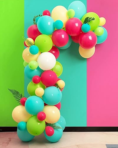 Miniatura 7 de MOMOHOO Kit de guirnalda de globos azules Tiffany, 100 globos de color verde azulado 5101218, globos de cumpleaños, globos de aguamarina, globos