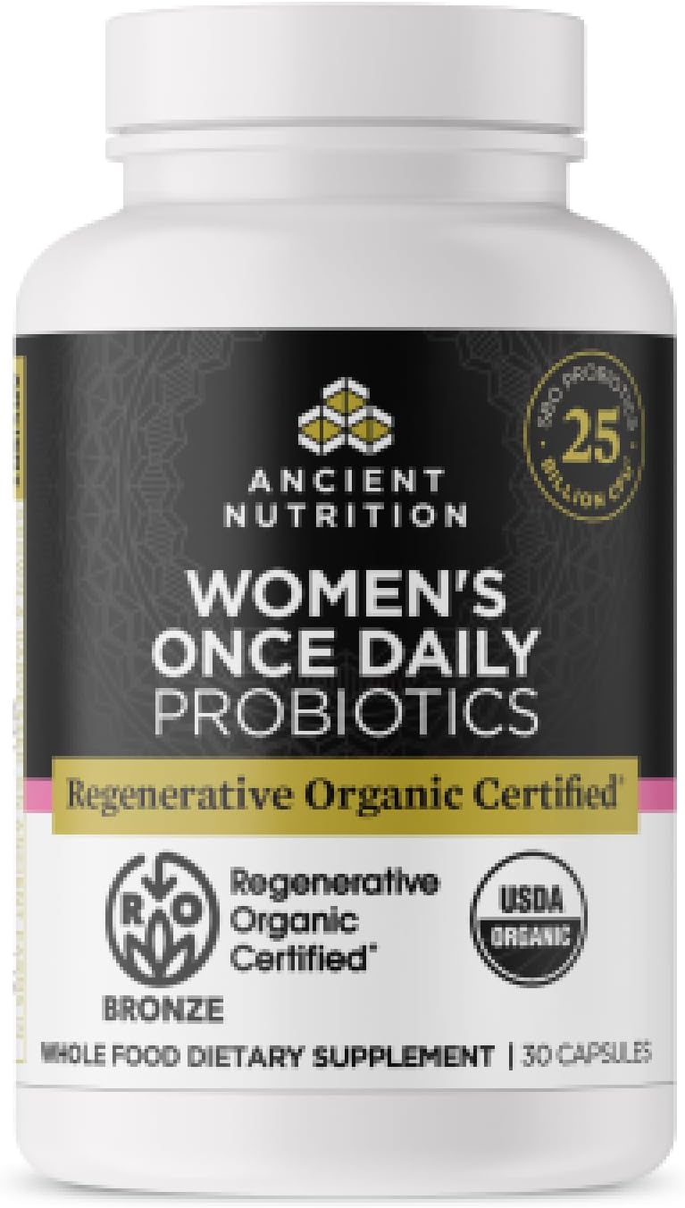 Regenerative Organic Certified Probiotics for Women, Probiotics Women’s Once Daily, for Healthy Digestion and Immune System Function Support, 25 Billion CFUs* Per Serving, 30 Count