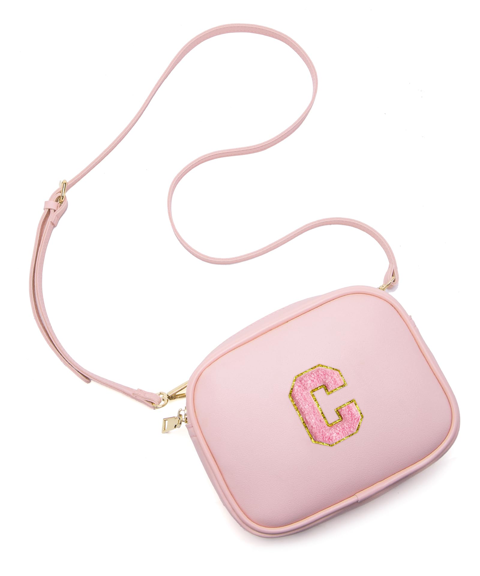 Viverte Birthday Gifts for 4 5 6 7 8 9 10 11 12 13 Year Old Girls Initial PU Leather Crossbody Bags for Girls