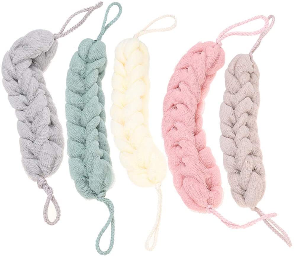 Gąbka do kąpieli 5 szt. Prysznic do kąpieli ciała Puff złuszczający gąbka do kąpieli Peeling siatka siatka piłka piłka do masażu powrót Scrubber miękka na skórze