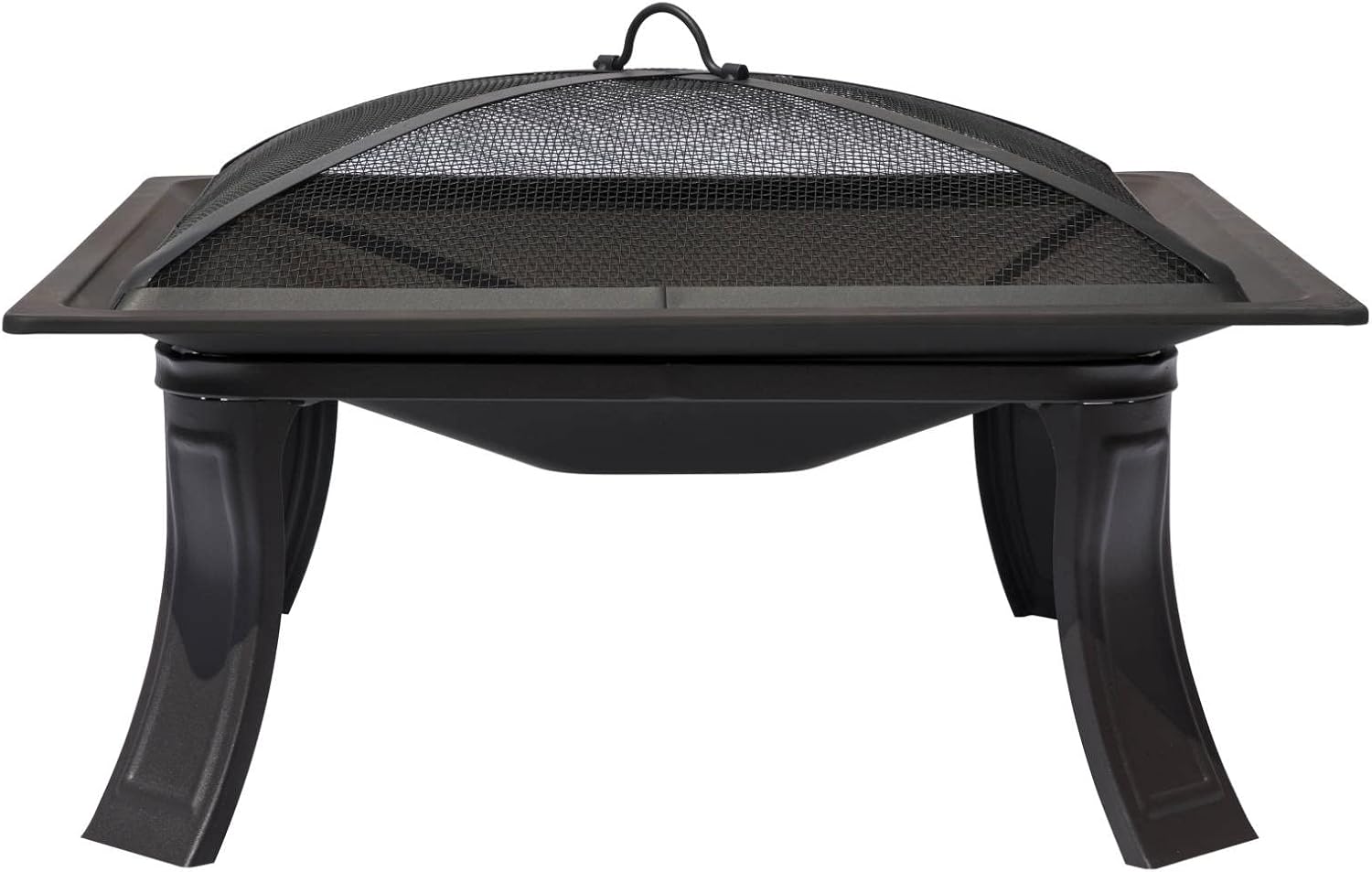 Blue Wave 26" All-Weather Outdoor Riverside Square Fire Pit - Black