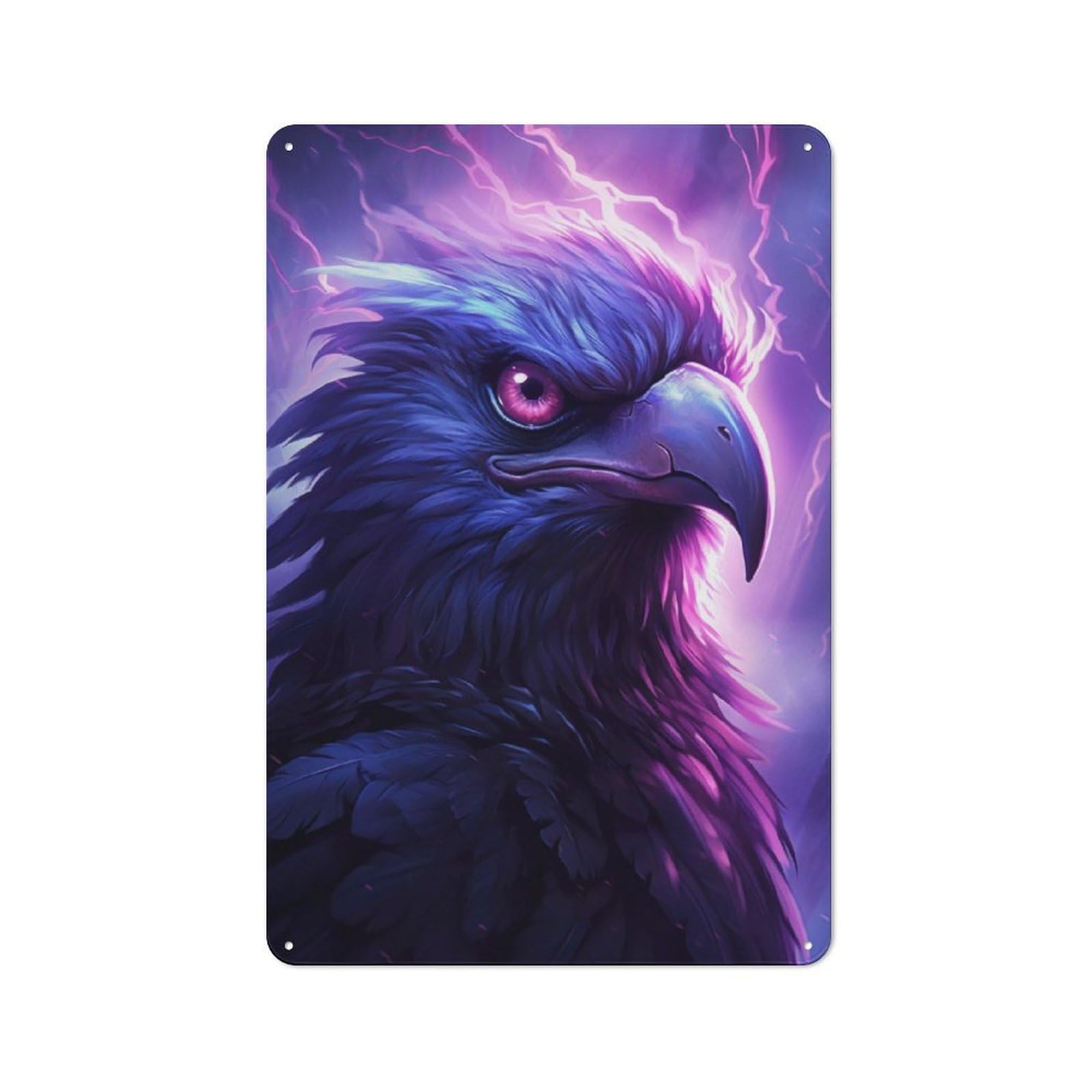 Junmoney Purple Storm Raven Vintage-Inspired Tin Sign 30X20cm For Garage Or Workshop, For Garage, Workshop And Man Cave Decoration