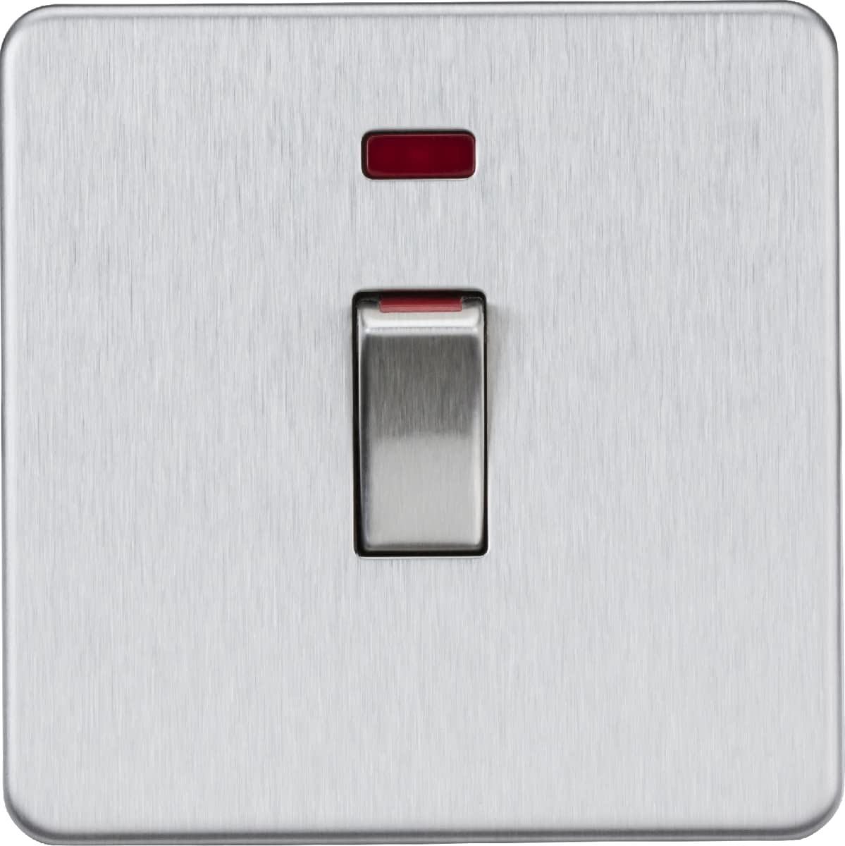 Knightsbridge 45A 1G Dp Switch With Neon - Brushed Chrome