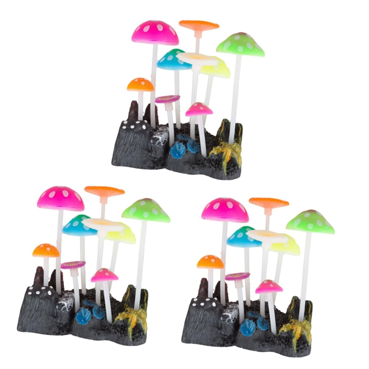 POPETPOP Aquarium Deko Leuchtend Set 3st Kunstpflanze Aquarium Aquarienpflanzen Aquarienpilz Dekorationen Für Aquarien Dekorationspflanzen Für Aquarien Kletterndes Haustier Scheinen