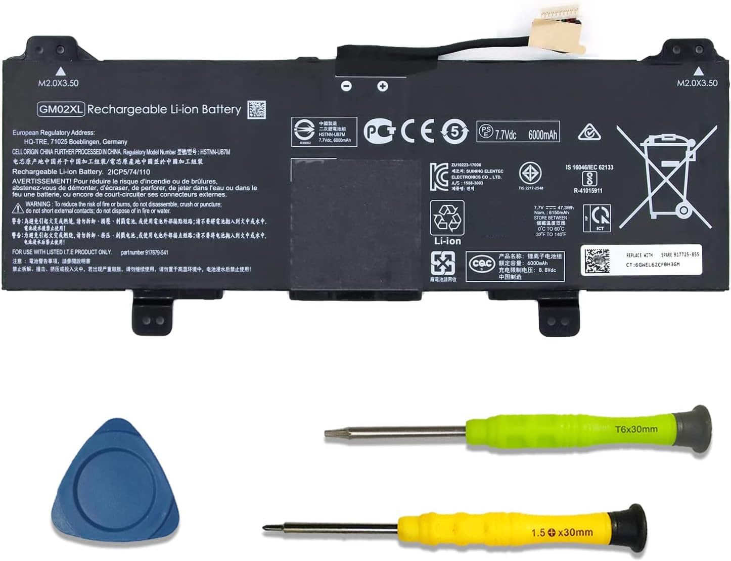 GB02XL/GM02XL L42583-002 Laptop Battery Replacement for HP Chromebook X360 14A 14-DB 11 G8 G7 G1 G2 EE/Chromebook 11A G8 G5 G6 EE/Chromebook 14 G5 14-DB0051CL Series hstnn-ub7m L42583-005 L42550-271
