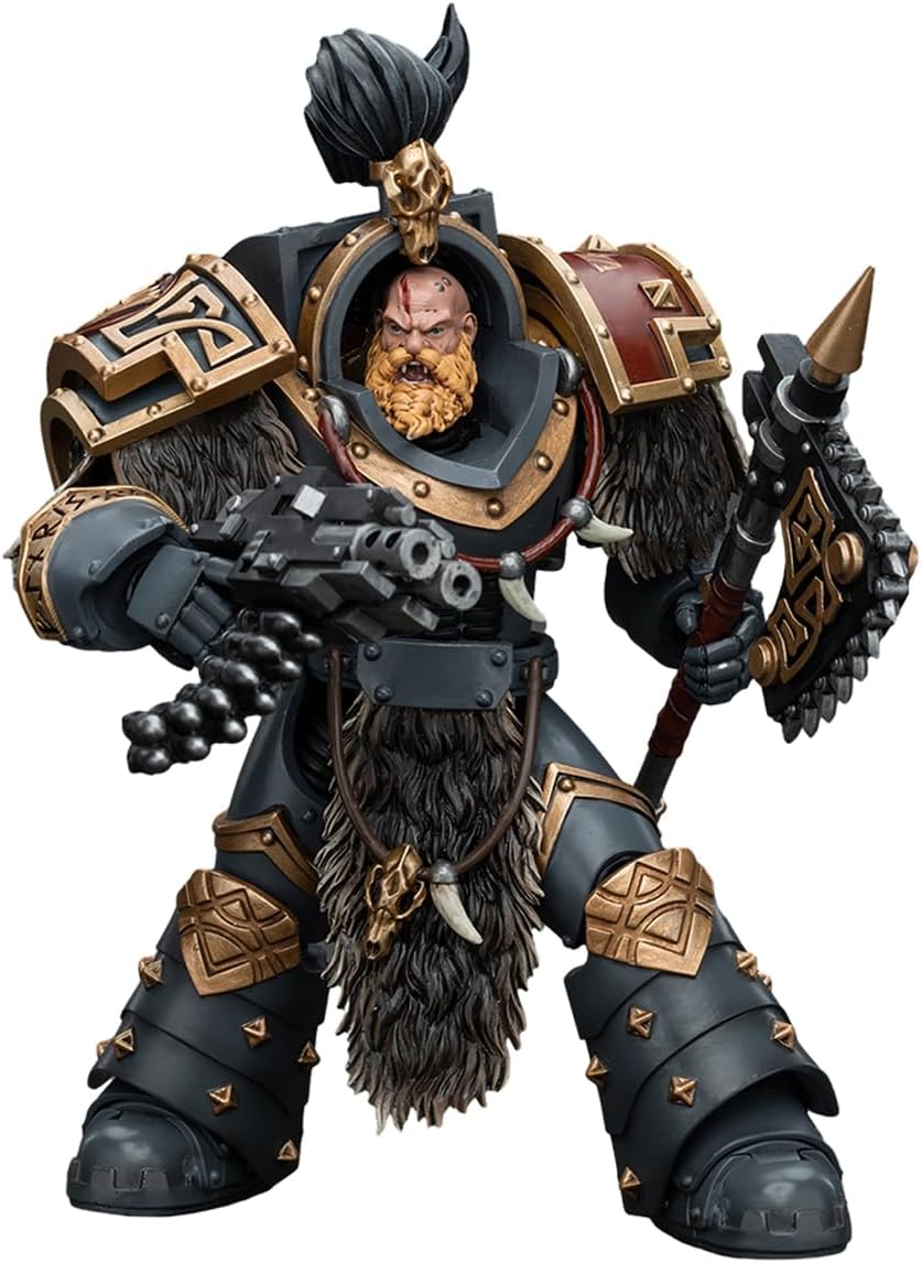 JOYTOY Warhammer 40K 1/18 Action Figure Space Wolves Varagyr Wolf Guard Squad Varagyr Terminator 3 The Horus Heresy 5.59 inch Collection Model