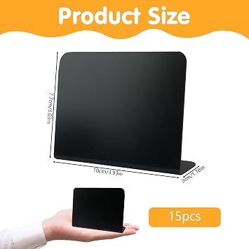 15 PCS Mini Chalkboard Signs, Small Food Labels for Buffet, PVC Price Tags