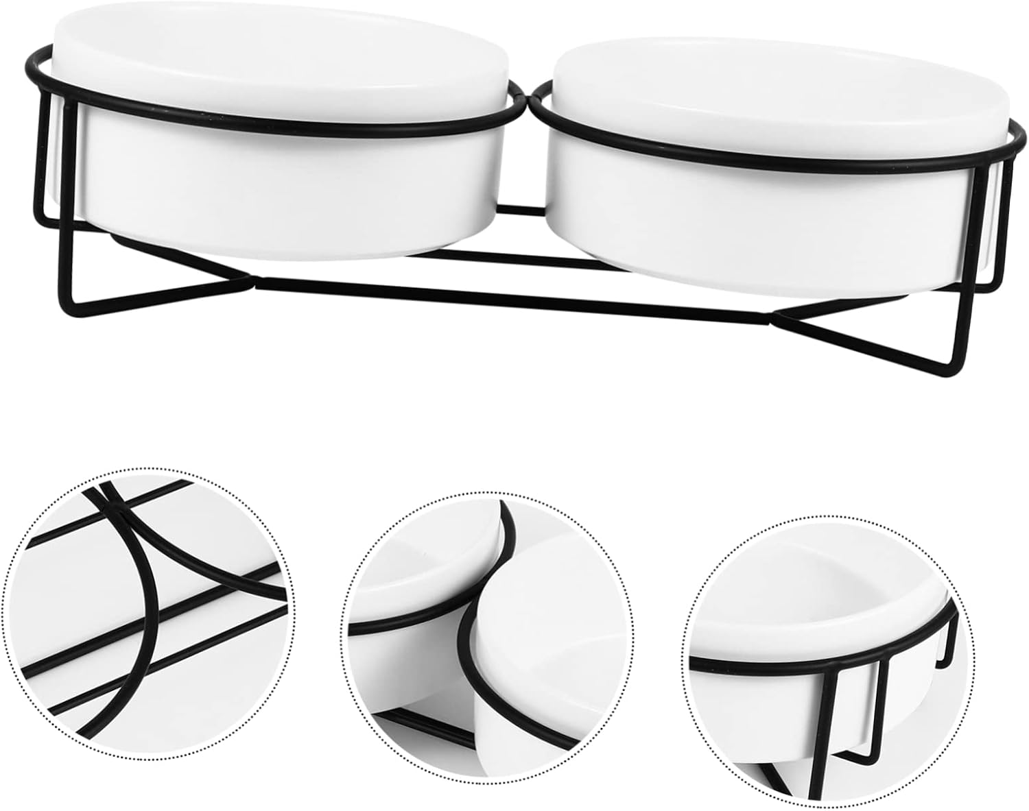 1set Pet Bowl Stand Elevated Cat Feeder Dog Drinking Bowl Non-tip Design for Easy Access to Food Water Stylish Matte Finish for Home Decor