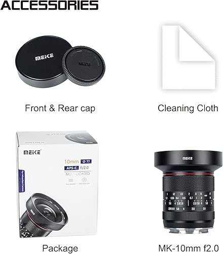 Miniatura 6 de Meike Lente de enfoque manual APS-C ultra gran angular F2.0 de 0.394 in compatible con cámaras Sony E-Mount A6700 A6600 A6400 A5000 A5100 A6000