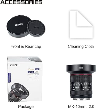 Meike 10mm F2.0 Ultra Wide Angle APS-C Manual Focus Lens Compatible with Sony E-Mount Cameras A6700 A6600 A6400 A5000 A5100 A6000 A6100 A6300 A6500 NEX3 ZV-E10