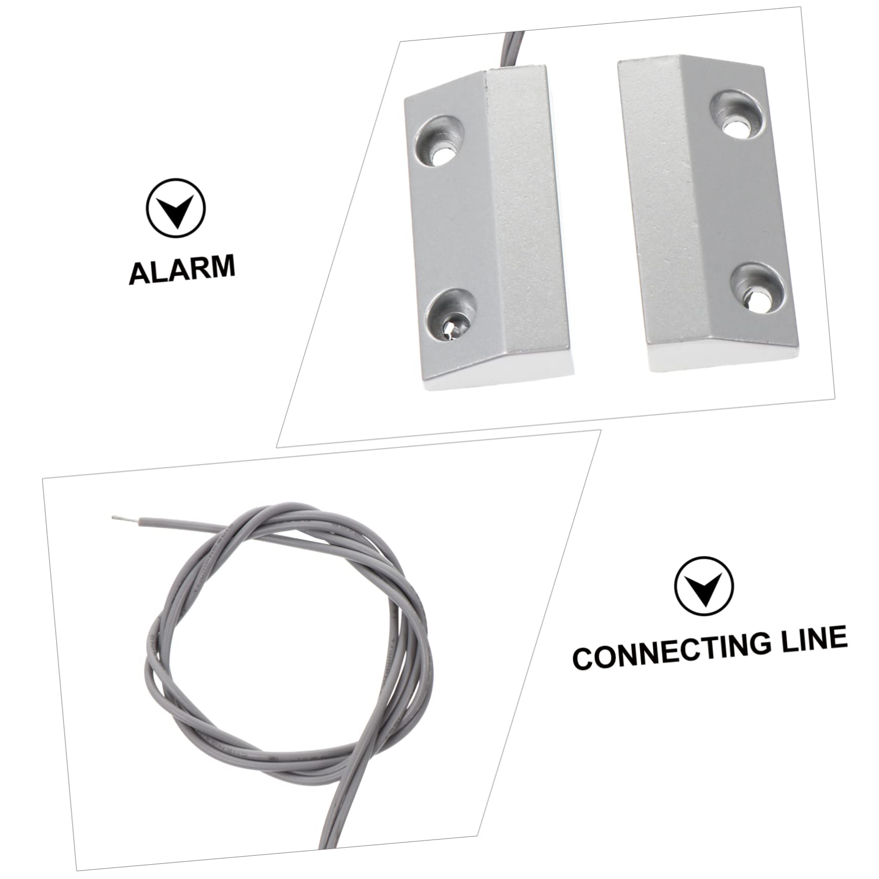 Uonlytech 3sets Allarme Magnetico Per Porte e Finestre Lega Di Zinco Sensore Per Porte Avvolgenti Con Funzione Di Allerta Per Garage e Negozi Installazione Facile e Sicura