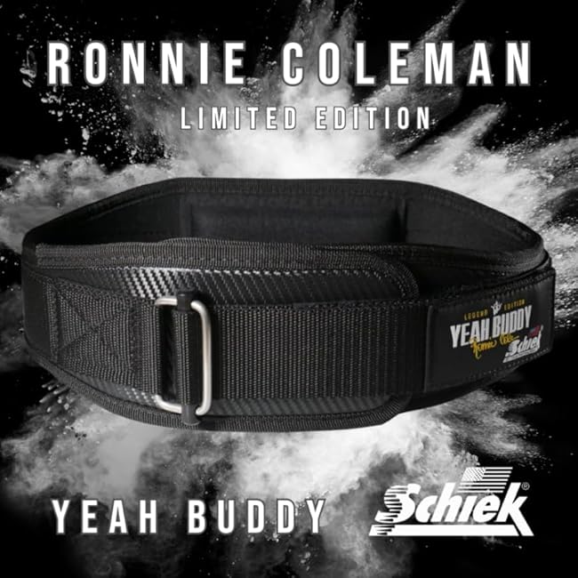 Schiek Sports Ronnie Coleman 4004 Weightlifting Belt - Limited Edition Yeah Buddy - 4 Inch Carbon Fiber and Nylon Material Lifting Belt