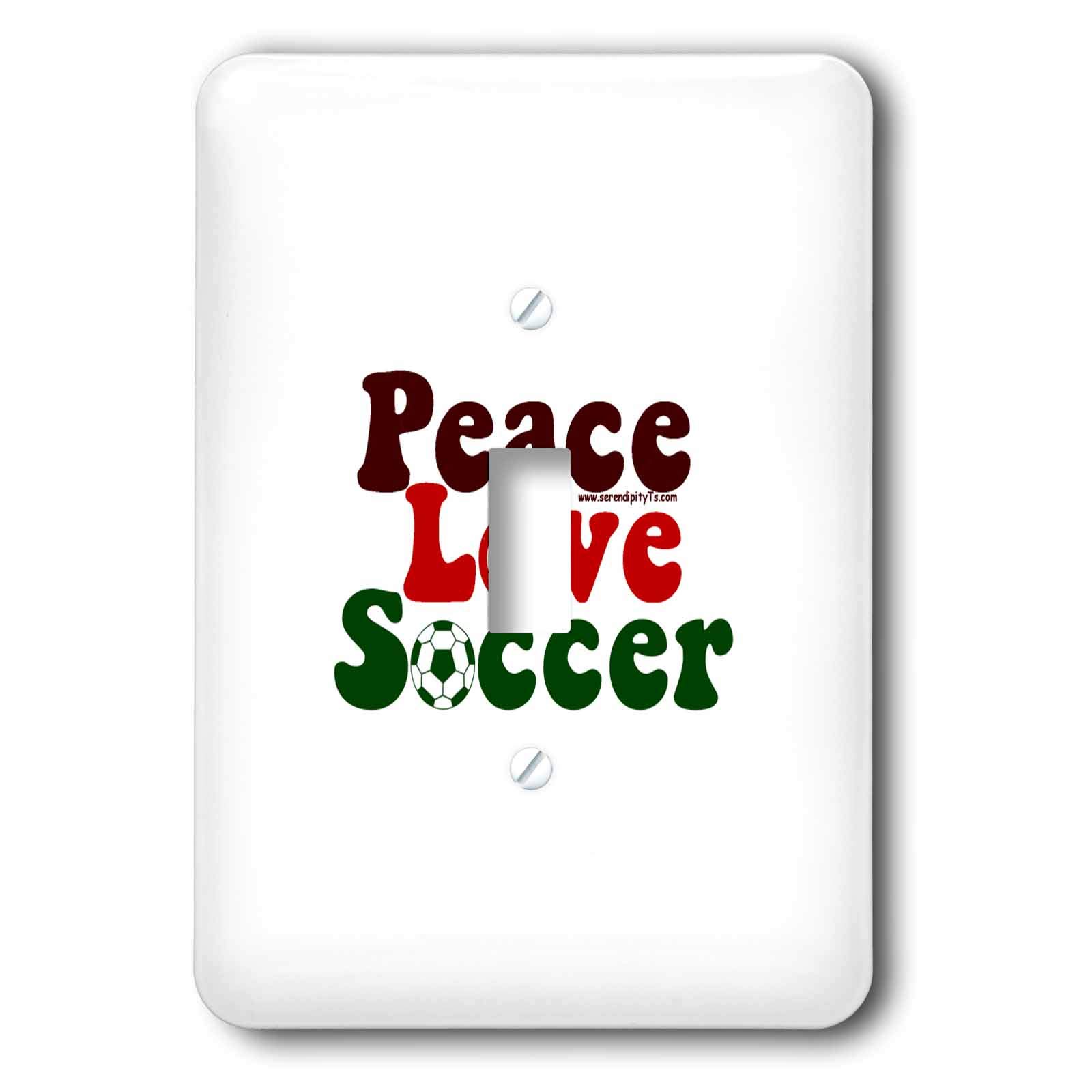 Interrupteur à baïonnette Peace Love Soccer au design graphique lsp_16665_1 3dRose