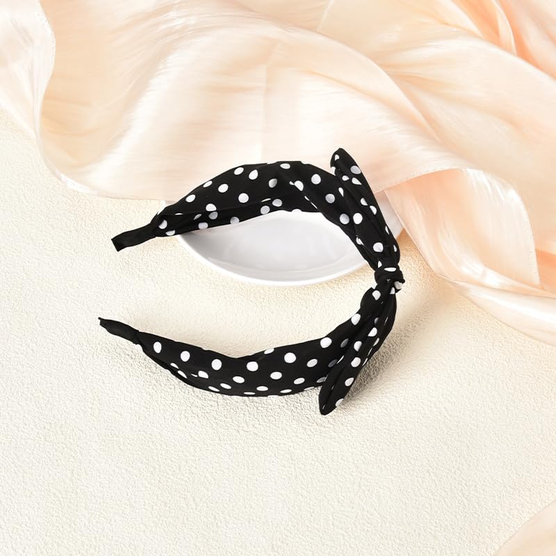 Amazon.com : Kilener Polka Dot Hairband Knotted Bow Headband  display picture 3