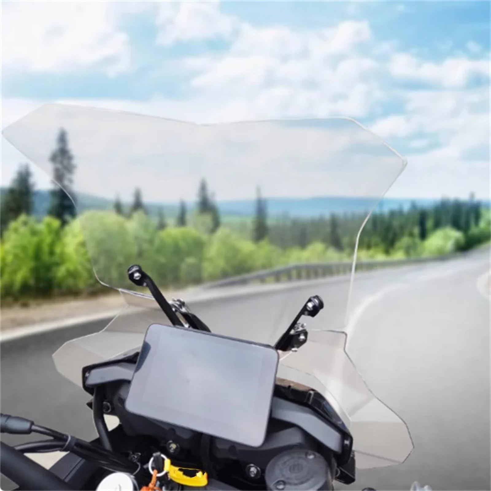 Parabrisas Moto para QJMOTOR para SRT750 para SRT800 para SRT900 Parabrisas Delantero Modificado para Motocicleta(53cm Transparent)