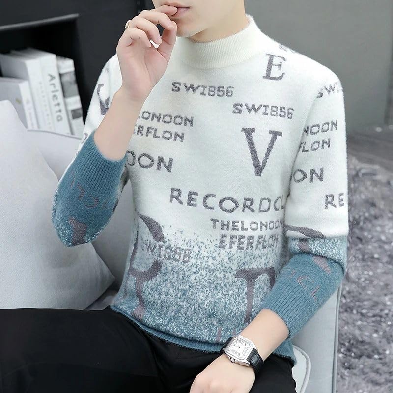 Hair Sweater in Autumn Spring Mens Korean Knitted Pullover Thickened Mens Top4