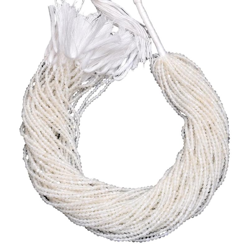 Pierre de lune blanche perles rondelles 3mm pierres précieuses en vrac pour bijoux DIY
