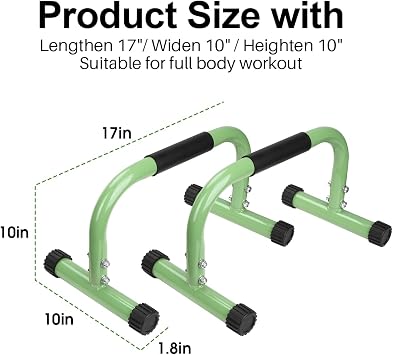 AmazeFan Parallettes Bars, Push Up Bars Strength Training For Handstands, Full Planche & Dips, Calisthenic, Gymnastic, [17x10x10in] Push Up Stands Handle for Floor Workouts Calisthenics Equipment