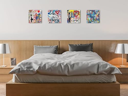 Miniatura 4 de Biufo Banksy - Lienzo decorativo para pared, arte callejero con grafiti pop para dormitorio, sala de estar, decoración de pared (12 x 12 x 4