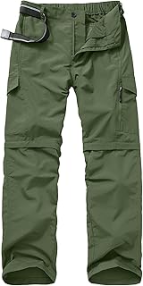 Mens Hiking Pants Quick Dry Lightweight Fishing Convertible Zip Off Safari Trousers