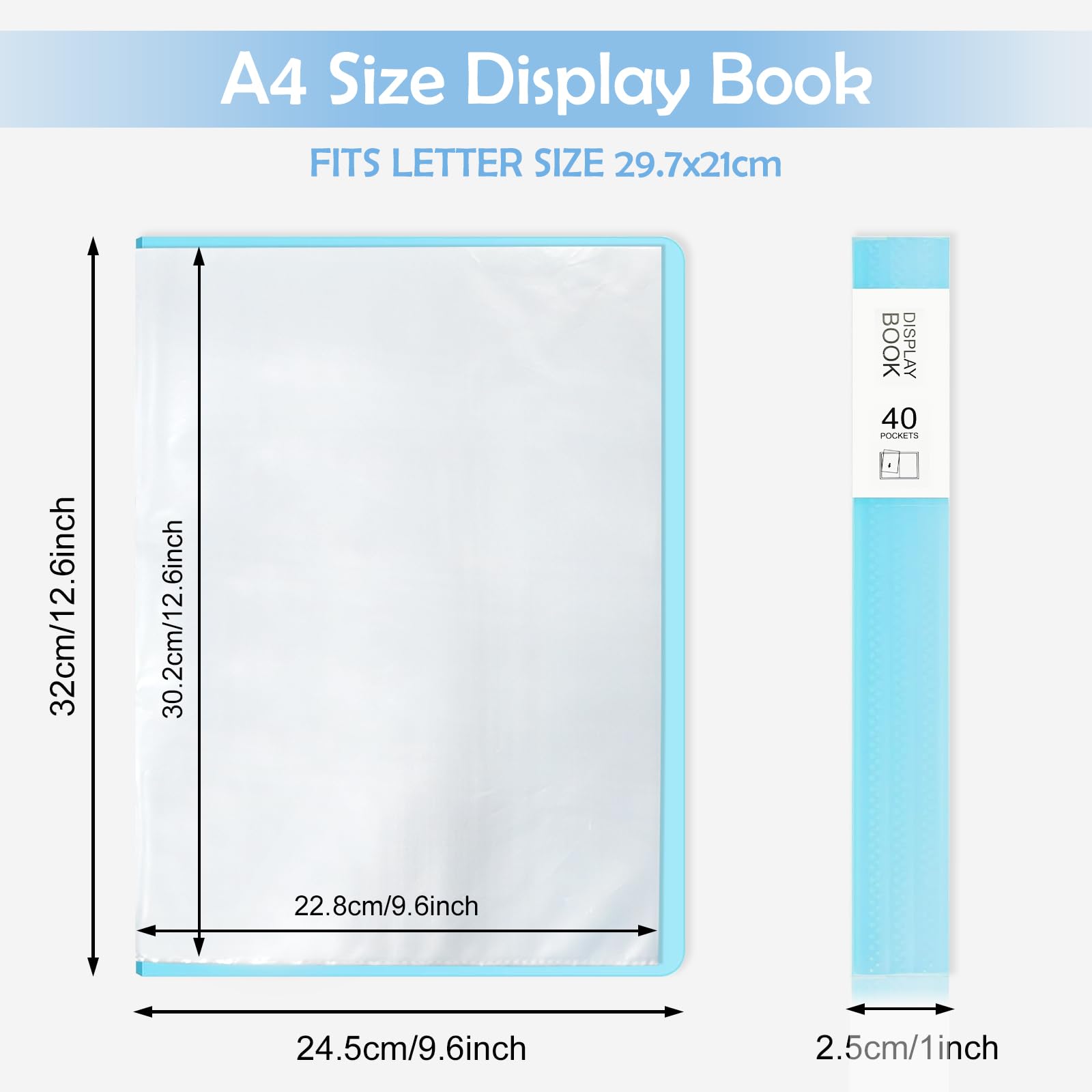 SUPERFA 5 Pack A4 Display Folders with Plastic Clear Sleeves, Display Book 40 Pockets for Individuals Schools, and Offices (5 Colours) - Image 2