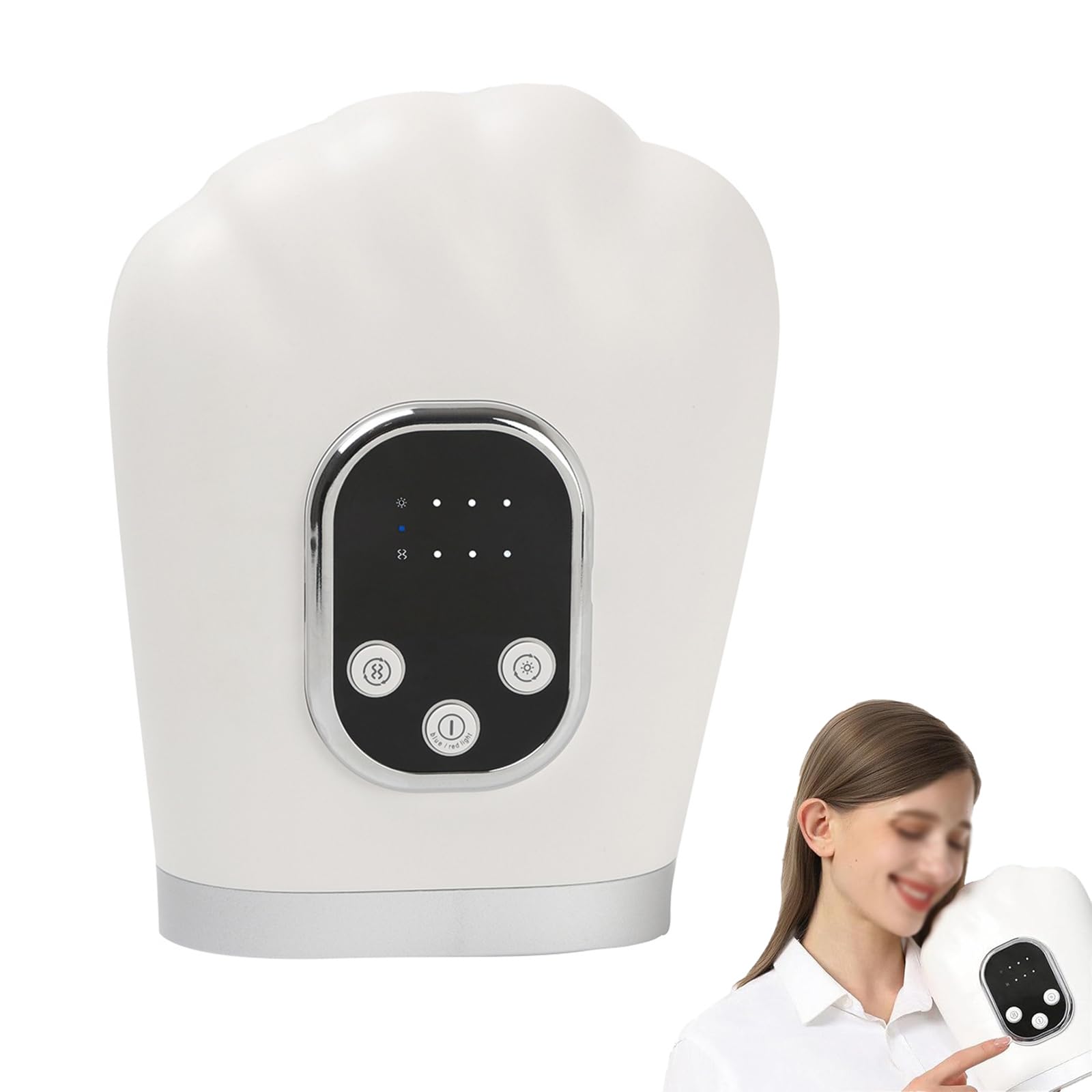 Massaggiatore per Le Mani,con Calore E Compressione,Airbag Portatile,per Il Sollievo Dall'Artrite dal Tunnel Carpale,Sollievo Dolore Dita,Polsi Mani, Uomini Donne(24.9 * 9.5 * 28.6cm,White)