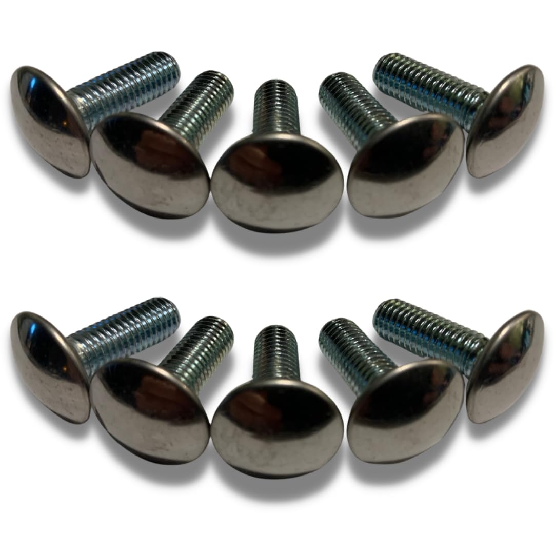 10-Piece M8-1.25 x 25 mm Front & Rear Chrome Bumper | Bolt Hardware Kit | Stainless Steel | Metric (FITS: Classic 1981+ G Body Cars, GM, Chevrolet, Buick, Oldsmobile, Pontiac, Cadillac)