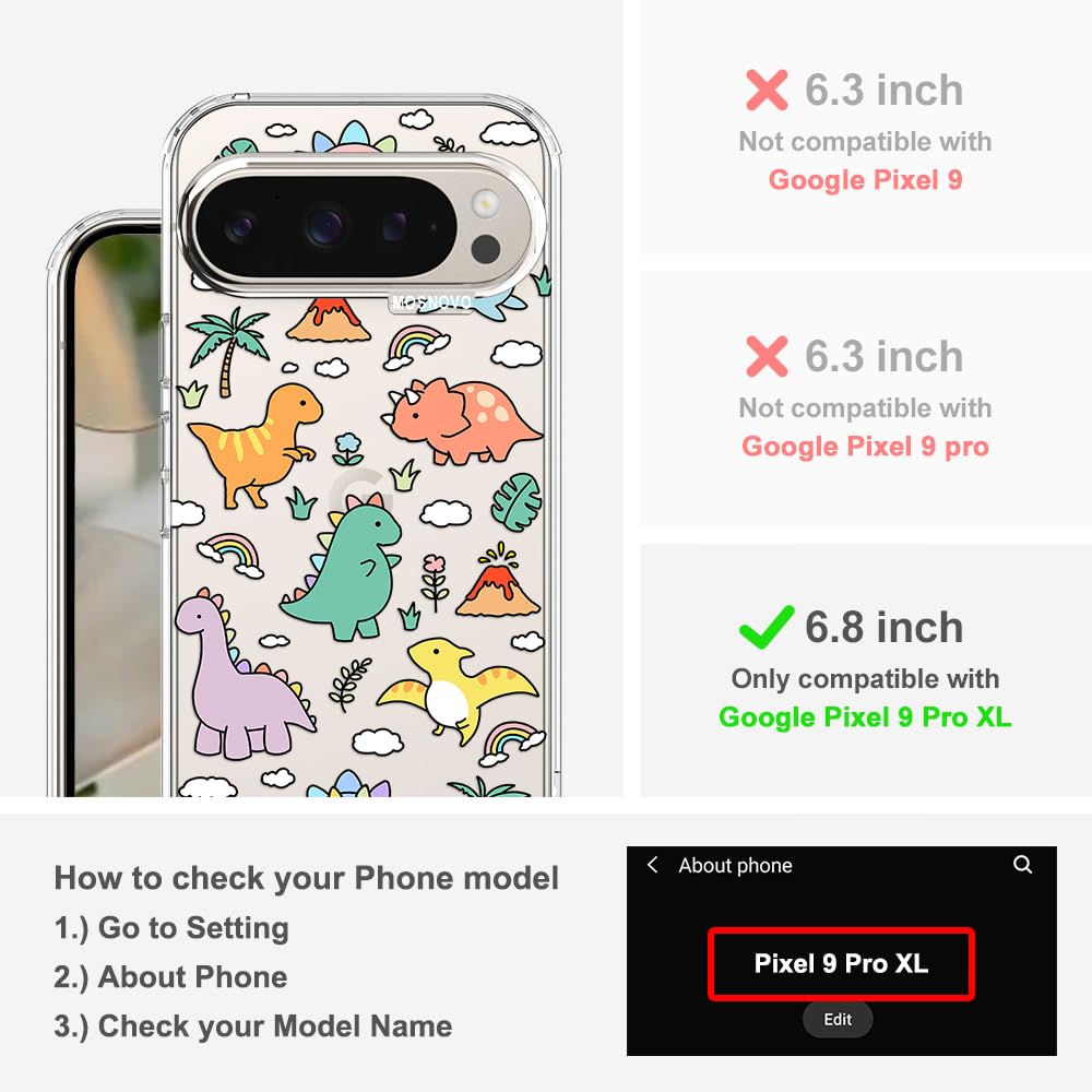 MOSNOVO Case for Google Pixel 10 & Pixel 10 Pro, [Buffertech 6.6ft Military-Grade Drop Protection] [Anti Peel Off Tech] Clear TPU Bumper Phone Case Cover Design - Cute Cherry — view 652